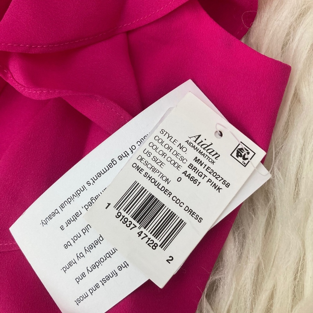 Aidan by Aidan Mattox Pink One Shoulder Dress - Picture 7 of 8